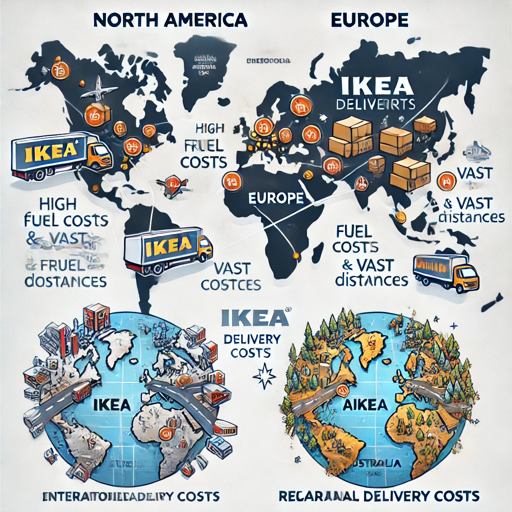 Delivery costs vary widely between countries